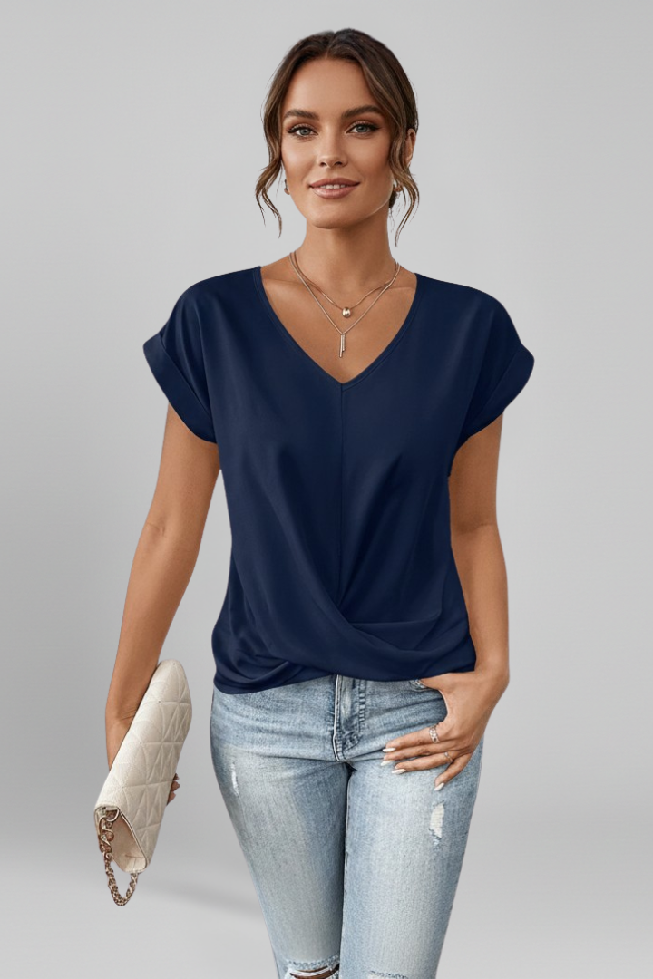 Scarlett | Twist Front V Neck Top