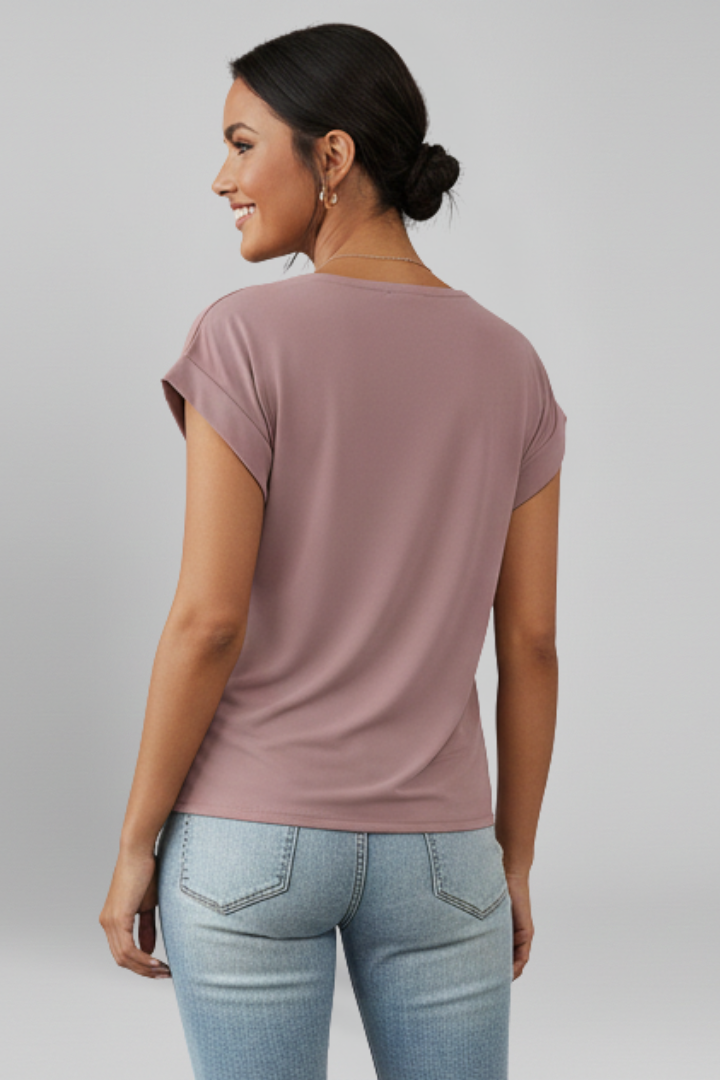 Scarlett | Twist Front V Neck Top