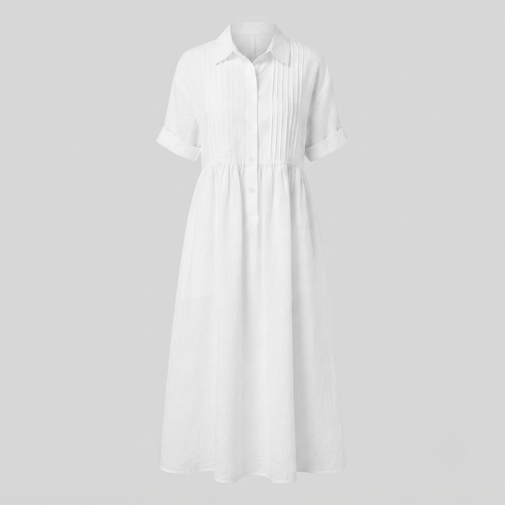 Hazel | Linen Look Maxi Shirt Dress